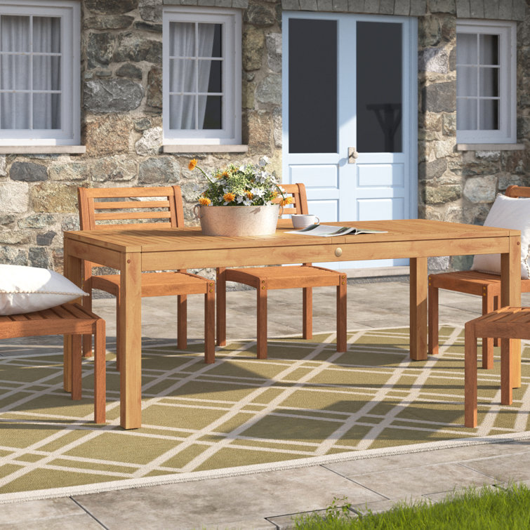 Decastro Teak Solid Wood 8 - Person Dining Table & Reviews | Birch Lane